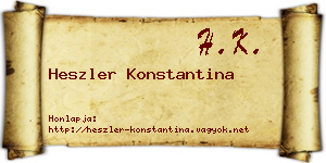 Heszler Konstantina névjegykártya
